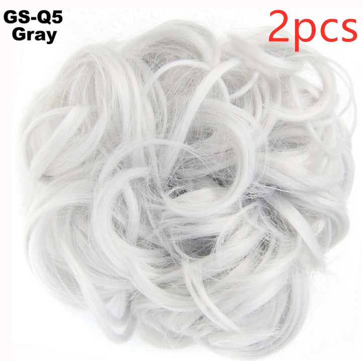 Europe, Japan, and South Korea popular hair bun fluffy natural drawstring curly hair ball head hair ring hair set female hair accessories chemical fiber hair Europe, Japan, and South Korea popular hair bun fluffy natural drawstring curly hair ball head hair ring hair set female hair accessories chemical fiber hair